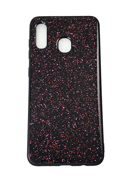 OEM Θήκη συμβατή με Smasung A30, Θήκη από ρητίνη με γκλίτερ, φύλλα, κόκκινη, ροζ