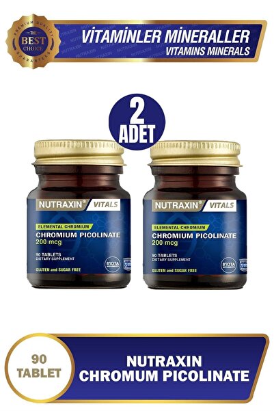 Nutraxin كروميك بيكولينات 200 ميكروغرام 90 قرص 2 قطعة