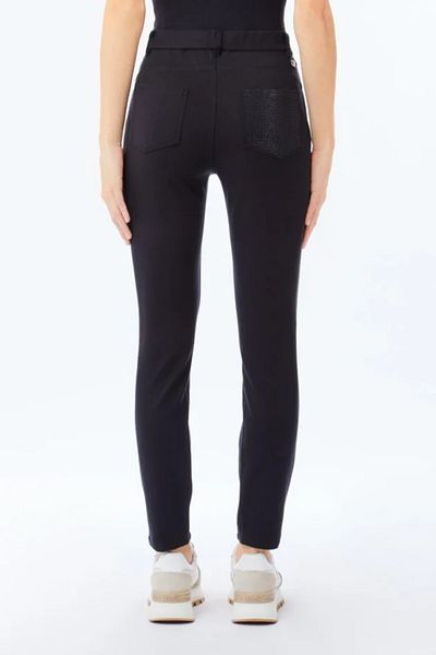 Liu Jo Women's Slim Fit Straight Leg Black Trousers Tf5129Js182-22222