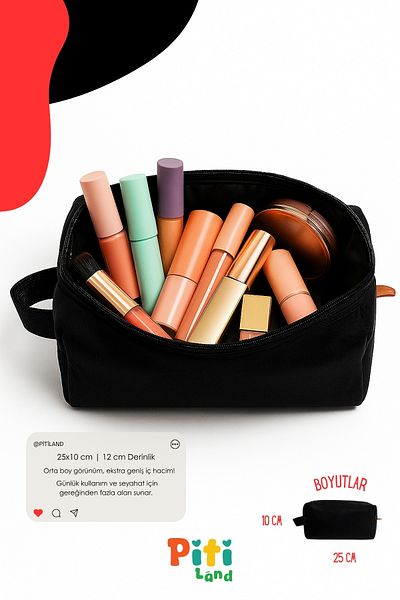 Oxlade Plush Makeup Bag Premium Organizer Soft and Very Wide [25 cm - 5 Different Color Options]