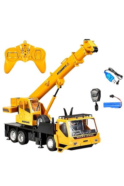 LEIBOO Macara de construcție pentru copii cu telecomandă, baterie reîncărcabilă USB, 33 cm x 28 cm x 10