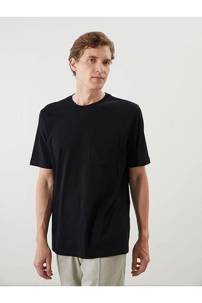 LC Waikiki Lcwaikiki Classic Black Crew Neck Combed Cotton Men's T-Shirt