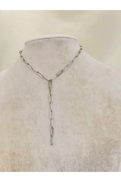 OITA Silver Metal Y Silver Color Necklace