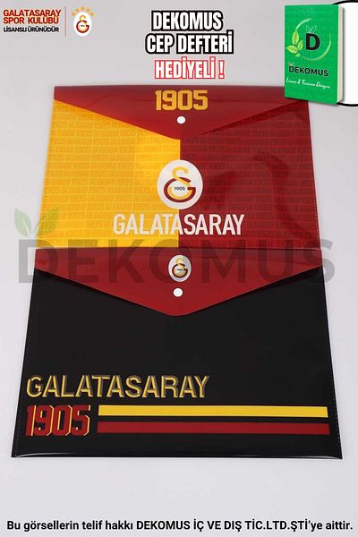 Galatasaray "دفتر جيب DEKOMUS مع هدية" ملف ذو مشبكين مرخص للموسم الجديد