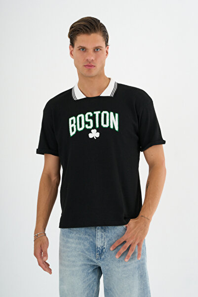 Redline Typo Men's Slim Fit T-Shirt Black