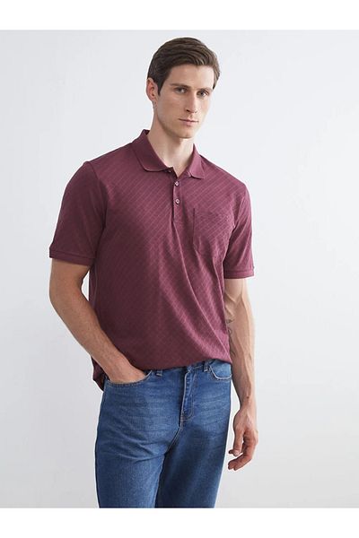 LC Waikiki Lcwaikiki Classic Burgundy Polo Collar Mercerized Look Men's T-Shirt