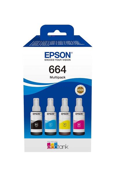 EPSON 664 Ecotank عبوة متعددة الألوان بأربعة ألوان