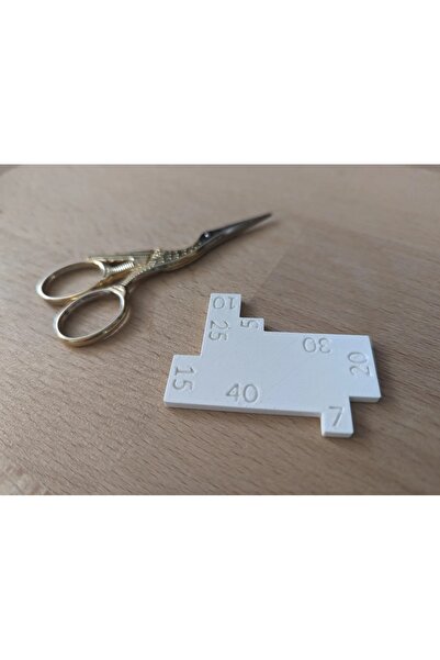 Filkorium3D Plastik Dikiş Ölçü Aracı (5-40 mm) - Dikiş Payı Bırakma Cetveli D...