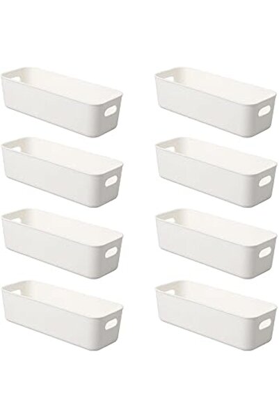 The Bros 8-Pack Small Stackable Storage Bins – Durable Multi-Use Organizers f...