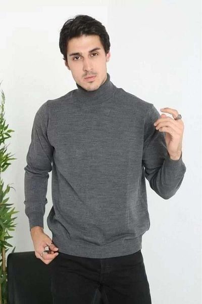 modamtn    Unisex Full Throat Turtleneck Woven Knitwear - Smoked