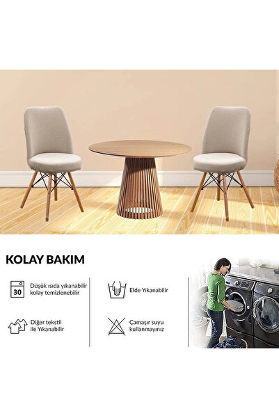 mucit home Oval Sandalye Kılıfı ,Bambu Kareli Kumaş Esnek Lastikli, açık kahverengi 6 Adet