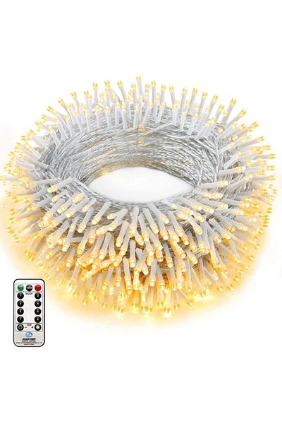 OEM Instalație de Crăciun, telecomandă, tip liniar, pentru exterior, 1000 LED-uri, 100m, alb cald