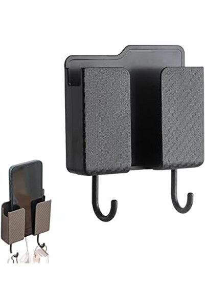 The Bros حامل هاتف وجهاز تحكم عن بُعد مثبت على الحائط - صندوق تخزين بدون حفر ...