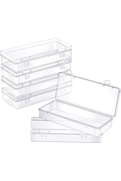 The Bros 6PCS Clear Plastic Storage Boxes for Crafts, Jewelry, Beads, Hardwar...