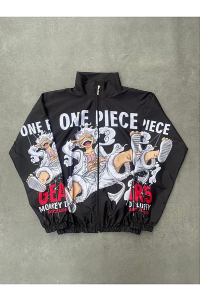 modamtn    Unisex Zippered Digital Printed Windbreaker - Black