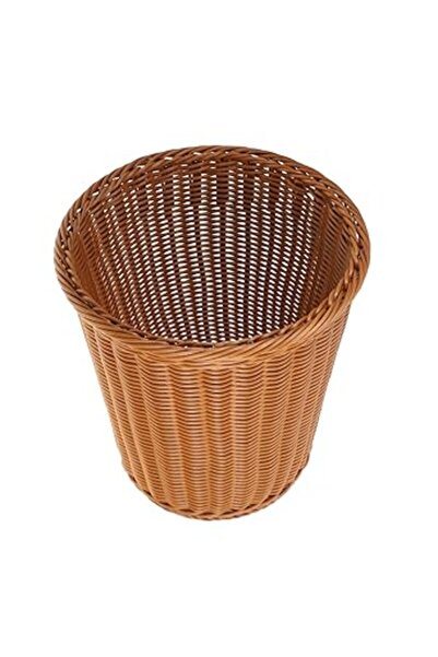 The Bros سلة مهملات من الروطان - سلة نفايات ريفية للمطبخ والمكتب والحمام وغرفة الغسيل (قطعة واحدة)