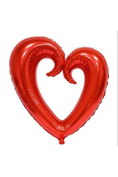 Öztürkpartievi بالون قلب أحمر مجوف في المنتصف 100 سم
