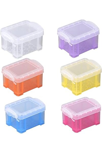 The Bros مجموعة من 6 صناديق تخزين بلاستيكية صغيرة مع أغطية وحاويات تنظيم صغير...
