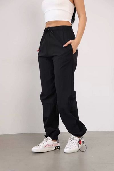 SuQ Prashut Fabric Baggy Tracksuit with Leg Pockets - Black