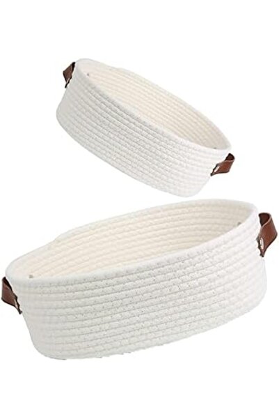 The Bros Rope Storage Baskets with Handles – Boho Organizer for Pet Toys, Bat...