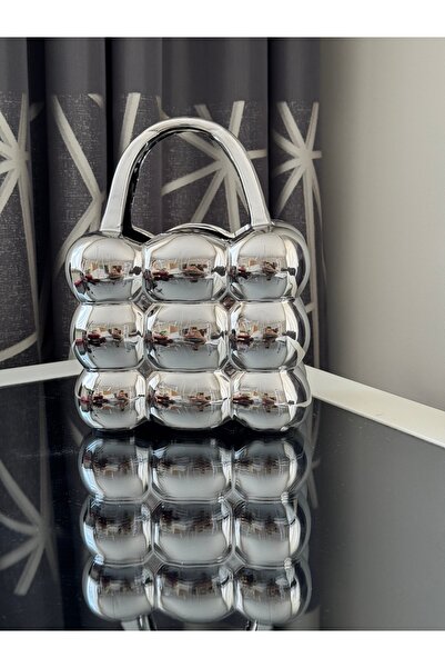 dunyazuccaciye Bubble Çanta Vazo Gümüş