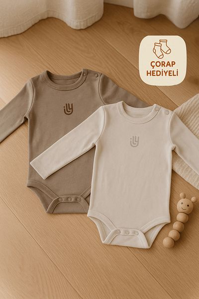 Babily 100% Cotton Two Piece Long Sleeve Snap Fastener Unisex Bodysuit Baby Newborn and Children