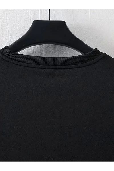 SuQ Lb front back printed oversize bicycle collar summer t-shirt - black