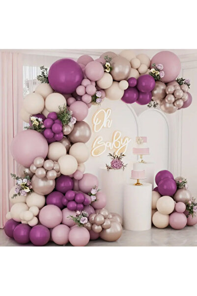 Öztürkpartievi Yaban Çileği Pudra Pembe Balon Zinciri