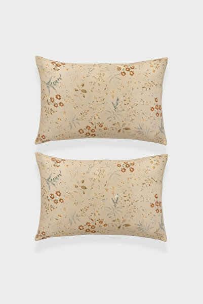 sutra غطاء وسادة منقوش بالزهور قطن 100% - طقم من قطعتين (50 × 70 سم)