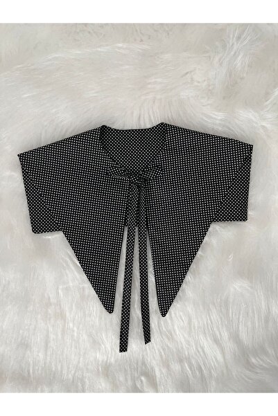 Eylülce Butik Paris Yaka Seyyar Yaka Siyah Beyaz Puantiyeli Özel Üretim (Yeti...