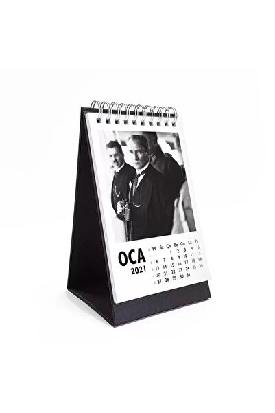 bi'aldım Atatürk Fotoğraflı 2026 Masa Takvimi - Dikey Siyah Beyaz