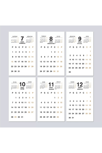 bi'aldım Haftalık Planlamalı Organizer Takvim, 2026 Masa Takvimi, Üçgen Takvim, Önceki ve Sonraki Aylar