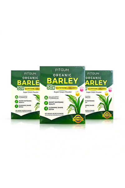 Fitgum مسحوق الشعير العضوي - 3 علب