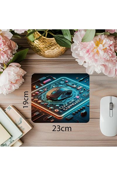Wisdom Rain Mouse Pad de mare energie – Click Aim! - Mouse Pad imprimat dreptunghiular de 19x23 cm 2 mm