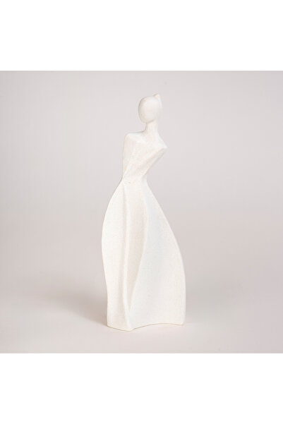 homez off-white resin woman sculpture 11.6*9.2*31.5 cm