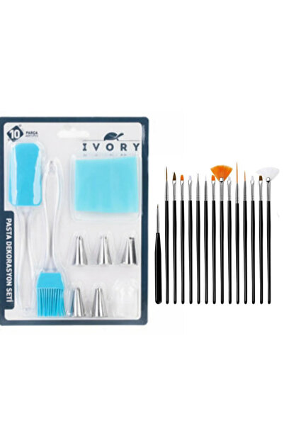 adin tasarım مجموعة صنع المعجنات 9 قطع ومجموعة فرش 15 قطعة من كريم سوسيس الرو...