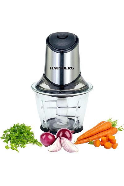 Hausberg Tocator electric HB-4507IN, 400-500W, 1 treapta de viteza, 1.2 litri, bol din sticla, 6 cutite