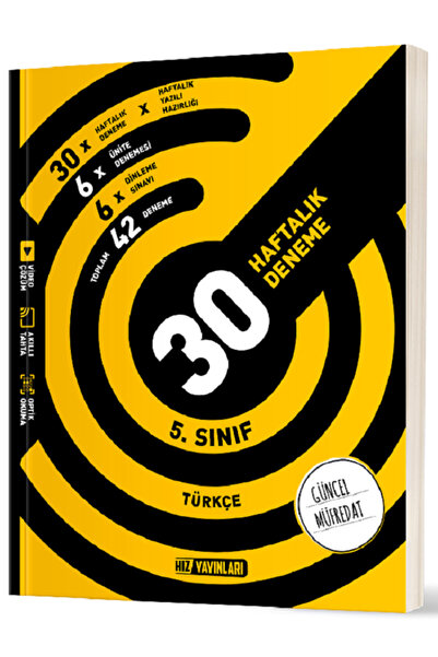 Evrensel İletişim Yayınları 5.Sınıf Hız Yayınları Türkçe 30 Haftalık Deneme -...