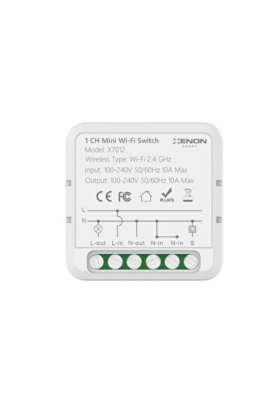 bilteknik Tuya Uyumlu Wifi Tek Çıkışlı Akıllı Anahtar Tekli Switch