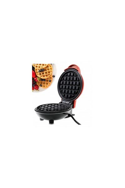Bukate Mini Waffle and Pancake Maker, Bukate, Non-stick Plates, Light Indicator, Red