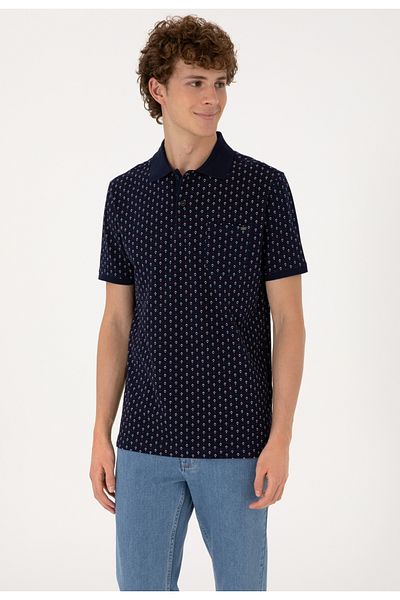 U.S. Polo Assn. U.S. Polo Assn. Navy Blue Men's Regular Fit Polo T-Shirt Dmk.2103323.Paly.
