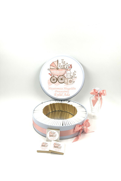Tuna Chocolate Çikolata & Hediyelik Isme Özel Temalı 50 Adet Kız Bebek Çikola...