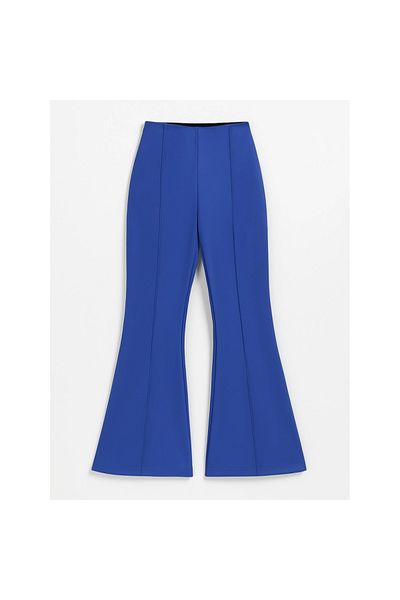 SMK Shop Flared elastic waist l Stretch Fabric pants -saks