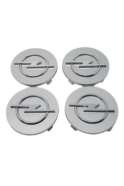 GREY Set 4 capace roți 64mm argintii/gri, Opel Insignia/Astra/Vectra/Corsa, pentru jante din aliaj