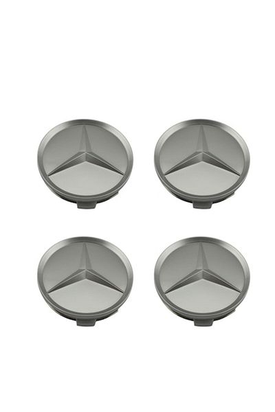 MERCEDES Set 4 Capace Jante tip AMG, argintiu, Diametru 75mm