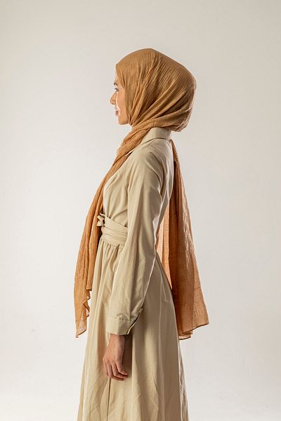 FLEUR SOİE Dama Pattern Honey Muslin Shal