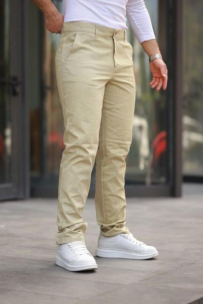 modamtn Men's Comfortable Linen Trousers