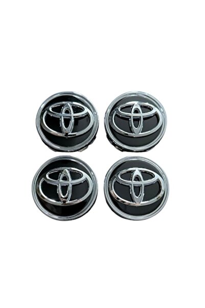 Toyota Σετ 4 καπάκια ζαντών TOYOTA, 62mm, Μαύρο Χρώμιο