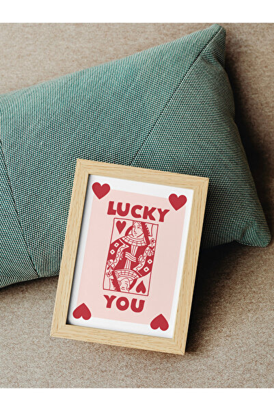 studio duha Lucky You - Red Queen Card Design Unframed Poster