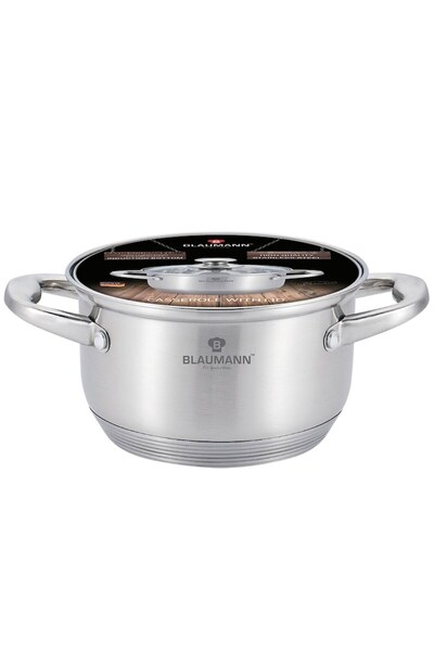 Blaumann Oala cu capac otel inoxidabil 26 cm Satin Gourmet Line BL 3321